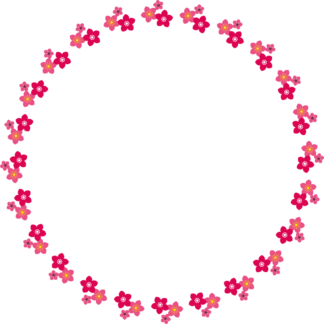 Circular Floral Frame Illustration