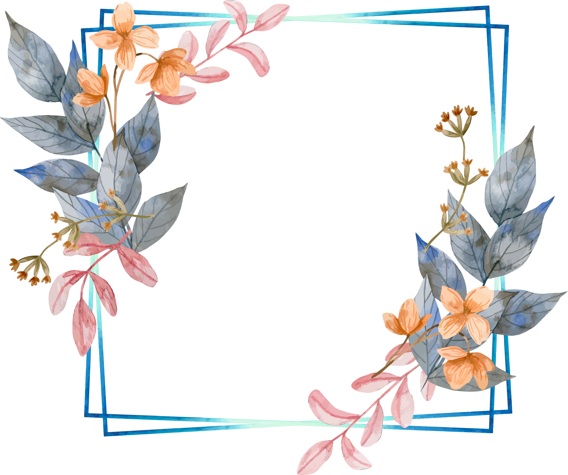 Floral Frame Border Illustration
